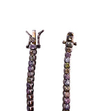 Sterling Silver Womens Multicolor Gem Tennis Bracelet 925 Marked