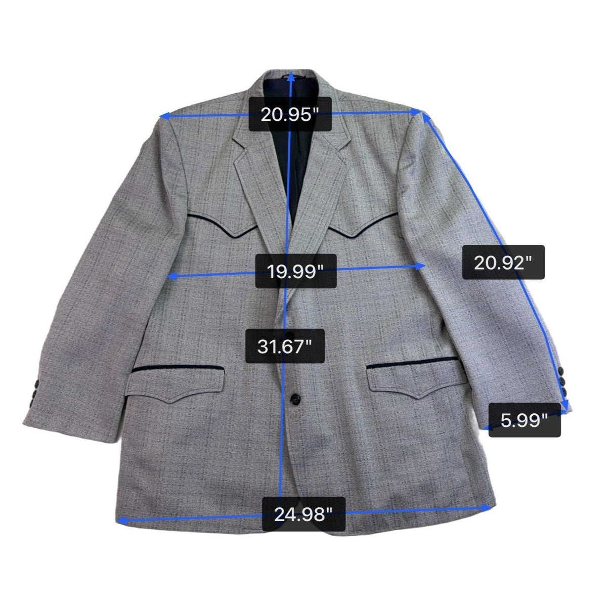 Circle S Mens Gray Wool Blend Western Suit Jacket & Pants Midweight Size 50R
