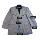 Circle S Mens Gray Wool Blend Western Suit Jacket & Pants Midweight Size 50R