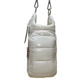 WanderFull Women’s Ivory Glossy Quilted Crossbody Hydrobag With Adjustable Strap