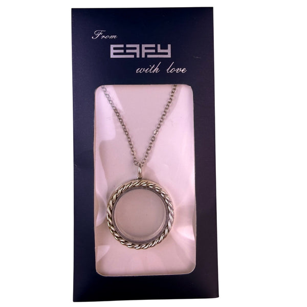 Effy Womens Silver Tone Locket Pendant Necklace Lightweight Durable