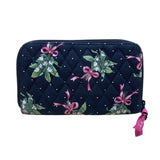 Vera Bradley Women’s Black Floral Quilted Wallet Zipper Closure & Card Slots