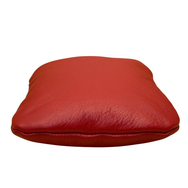 Budd Leather Women’s Red Leather Gold-Tone Clasp Closure Eyeglasses Purse