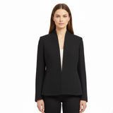Eileen Fisher Womens Black Silk Open-Front Jacket Minimalist Design Sz XS