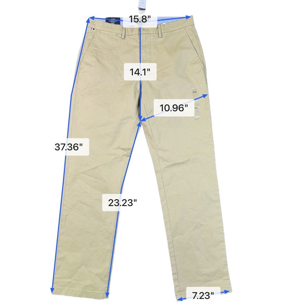 Tommy Hilfiger Mens Beige Cotton Straight Fit Chino Pants Smart Casual Size 30/3