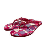 Coach Women’s Red & Purple Floral Rubber Kerrie Flip Flop Sandals Size 11B