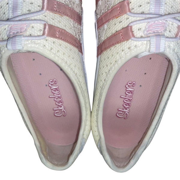 Skechers Women’s White & Light Pink Bikers Grapevine Sneakers Size 7