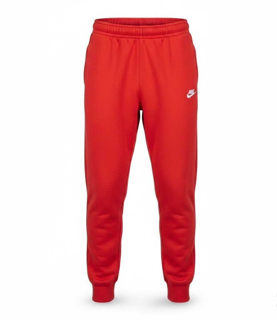 Nike Mens Red Fleece Joggers With Logo Comfortable Sweatpants Size L
