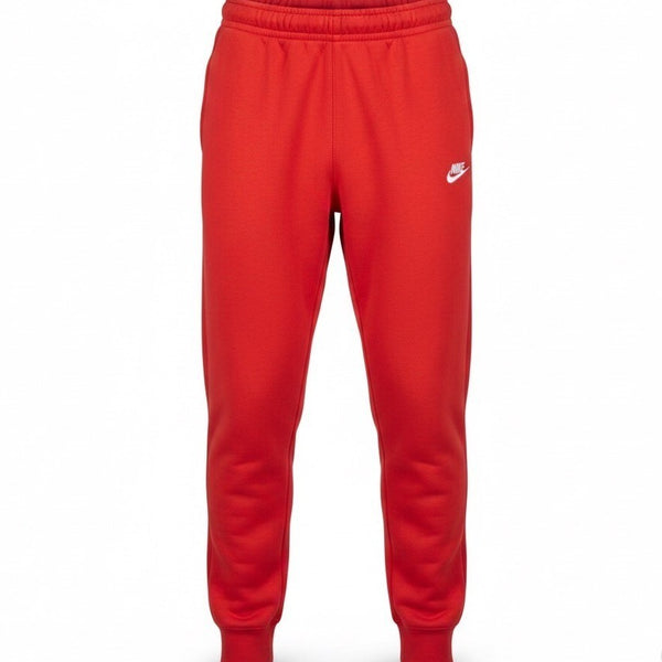 Nike Mens Red Fleece Joggers With Logo Comfortable Sweatpants Size L