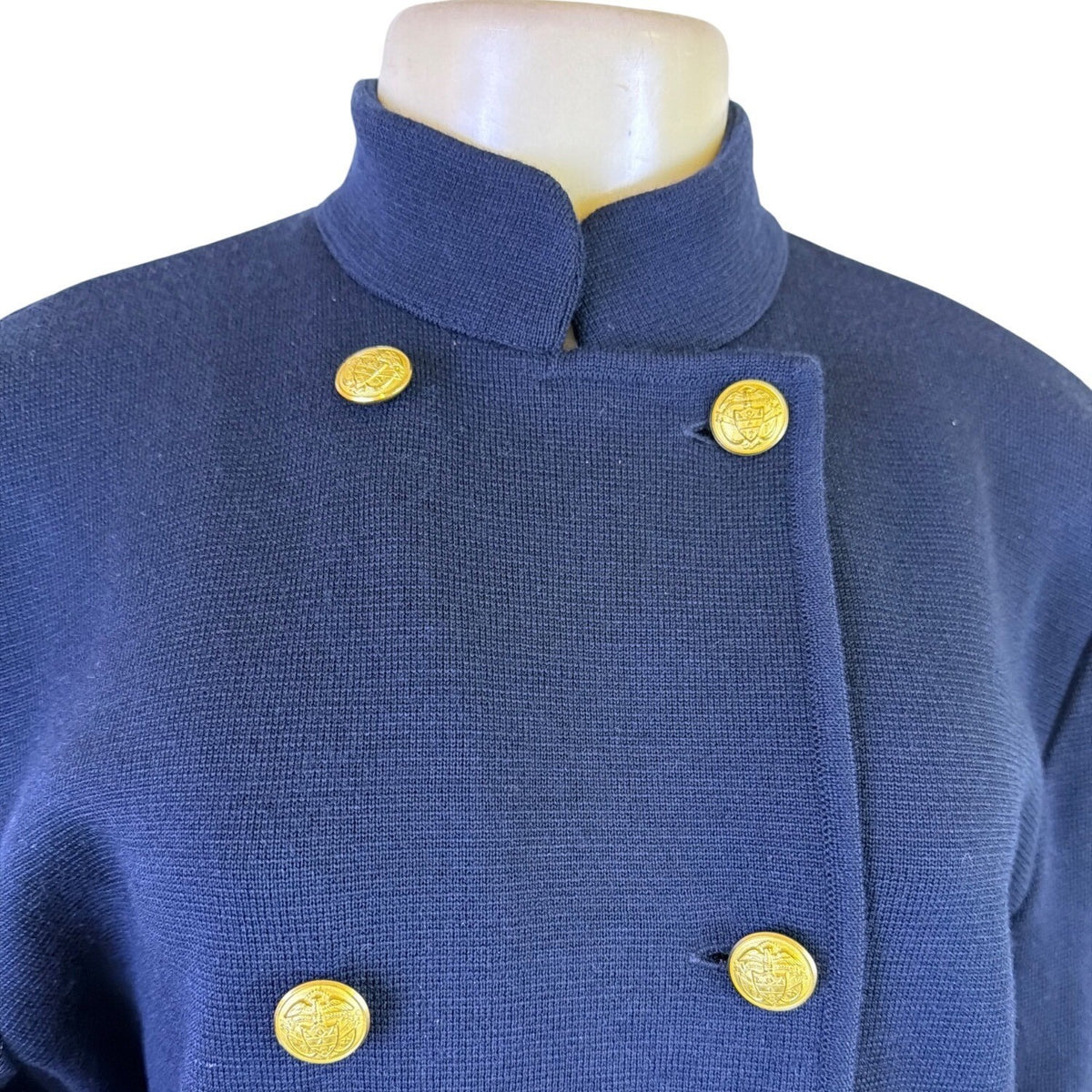 Lauren Ralph Lauren Womens Navy Double-Breasted Jacket Gold Button Sz XL