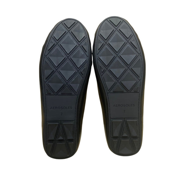 Aerosoles Women’s Black Leather Slip-On Moccasins Cody Moccasin Mules Size 7M