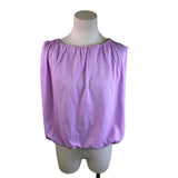Loft Womens Purple Cotton Sleeveless Blouse With Elastic Hem Lightweight Size L