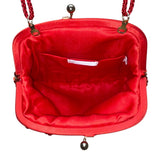 Lord & Taylor Women’s Red Sequins Evening Bag With Chain Strap & Satin Interior