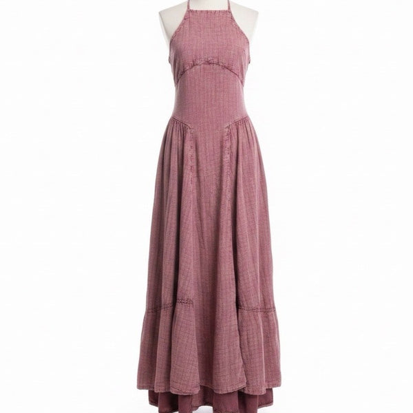 Free People Womens Pink Halter Maxi Dress Size S/Lined