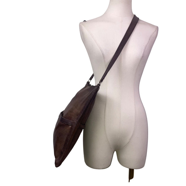 Halston Women’s Brown Leather Large Pocket Everyday Tote Shoulder Bag