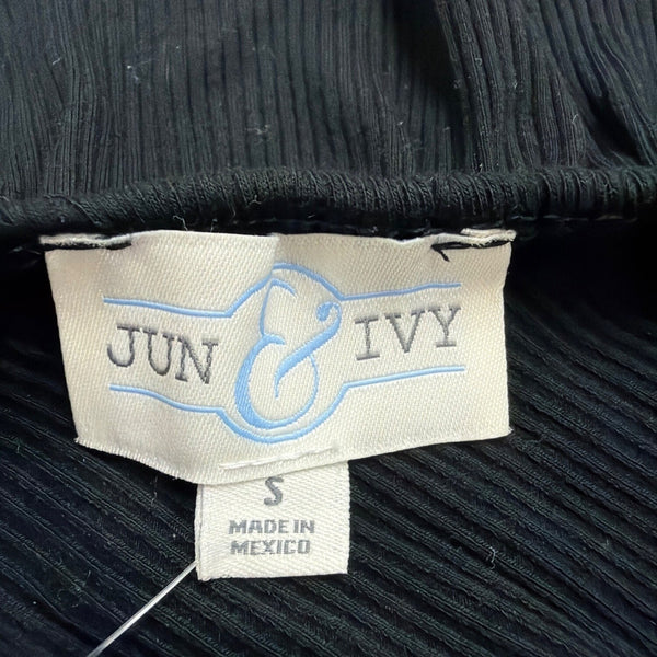 Jun & Ivy Womens Black Rayon One-Shoulder Top Ruffle Detail Sz S - NWT