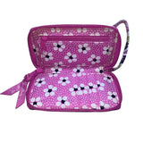 Vera Bradley Women’s Pink & Green Quilted Floral Print Adjustable Crossbody Bag