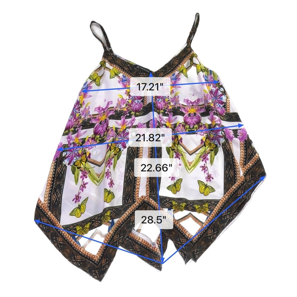 INC Womens Multicolor Sleeveless Handkerchief Hem Tank Top Size L