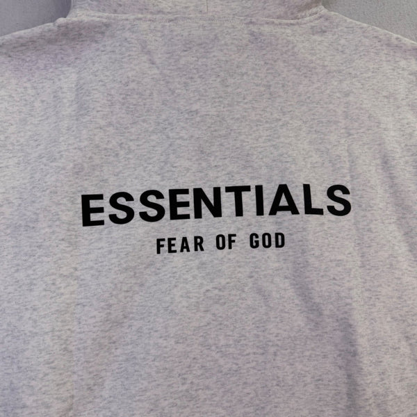 Fear Of God Essentials Mens Light Gray Cotton Pullover Hoodie Streetwear Sz XL
