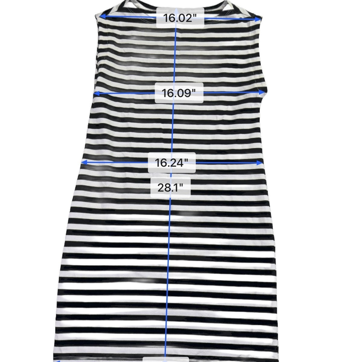 J.Crew Womens Black & White Striped Cotton Sleeveless Dress Crew Neck Sz XXS