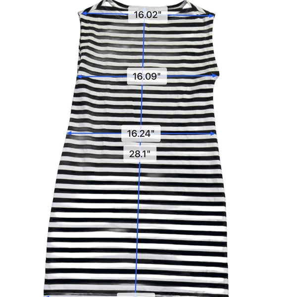 J.Crew Womens Black & White Striped Cotton Sleeveless Dress Crew Neck Sz XXS