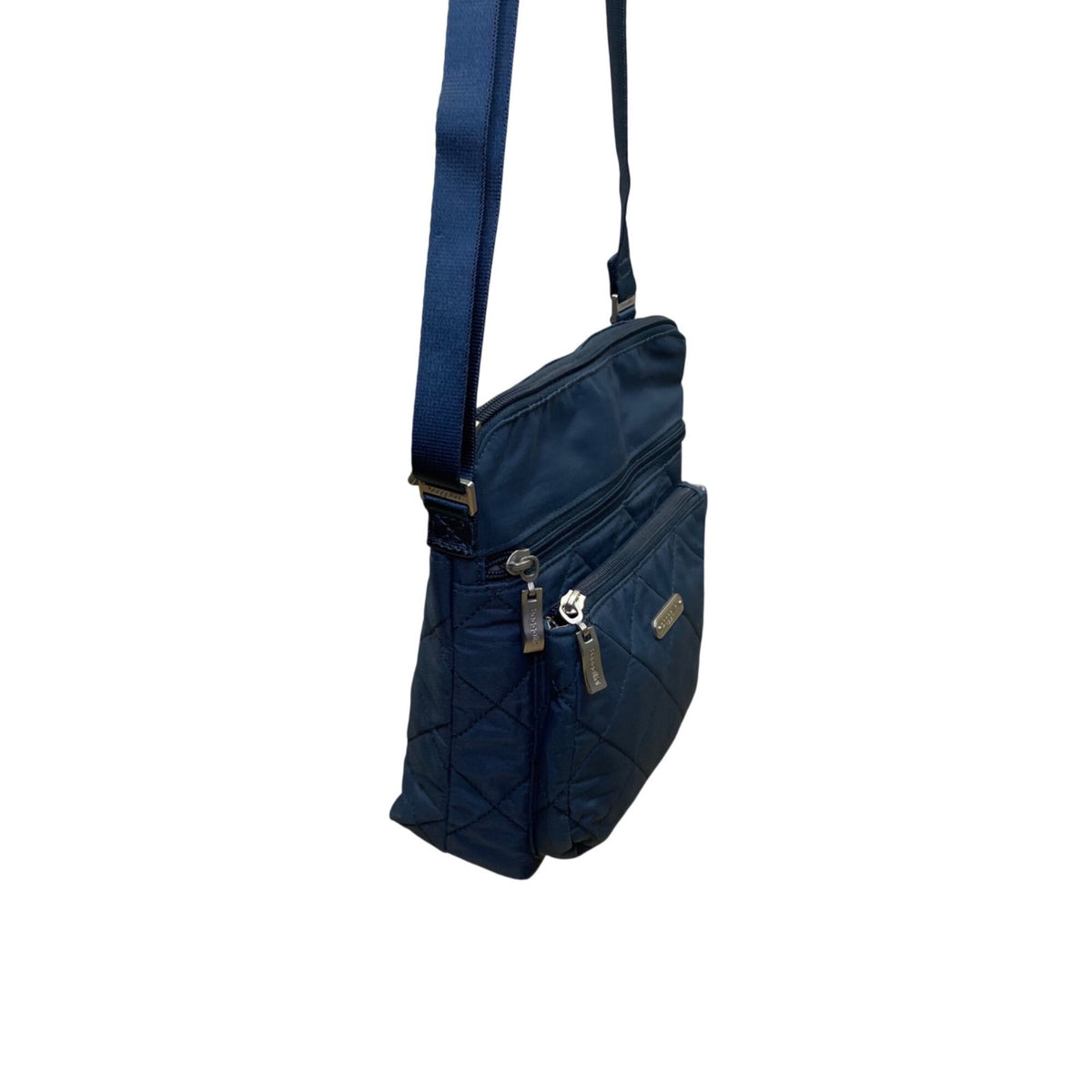 Baggallini Women’s Navy Quilted Adjustable Strap Multiple Pockets Crossbody Bag