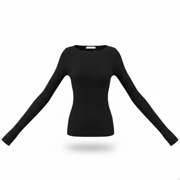Abercrombie & Fitch Womens Black Ribbed Long Sleeve Top Fitted Stretch Sz XXS