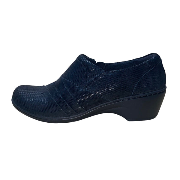 Clarks Women’s Black Lizard Pattern Channing Kim Zipper Closure Shoes Size 7.5 M