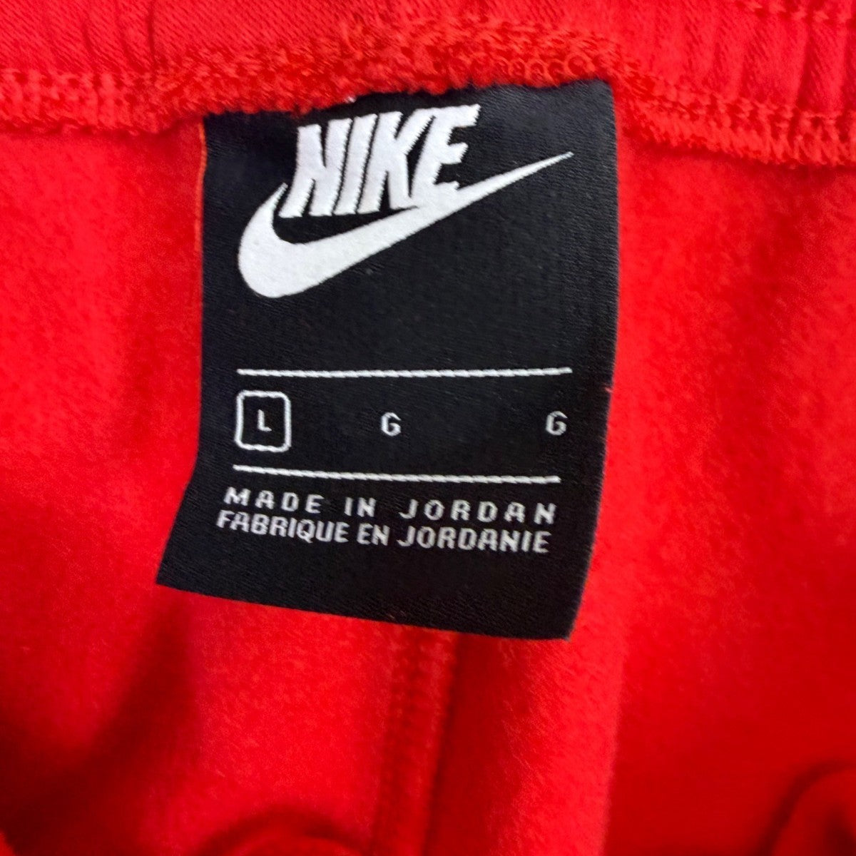 Nike Mens Red Fleece Joggers With Logo Comfortable Sweatpants Size L