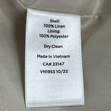 Talbots Womens Beige Linen Blend Blazer Jacket Size 8 Single Button Size 8 - New