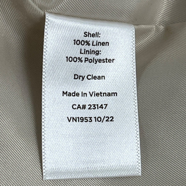 Talbots Womens Beige Linen Blend Blazer Jacket Size 8 Single Button Size 8 - New