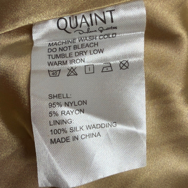 Quaint Womens Tan 3/4 Sleeve A-Line Coat Dress Stylish Essential Size 36