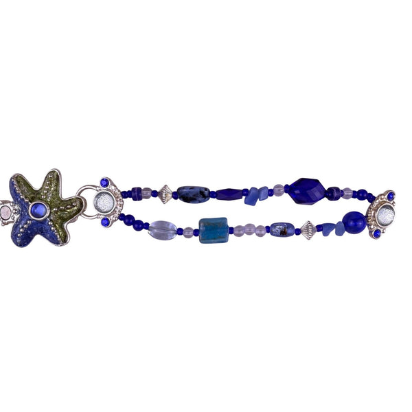 Chicos Womens Blue Green Mixed-Materials Starfish Magnetic Closure Bracelet 