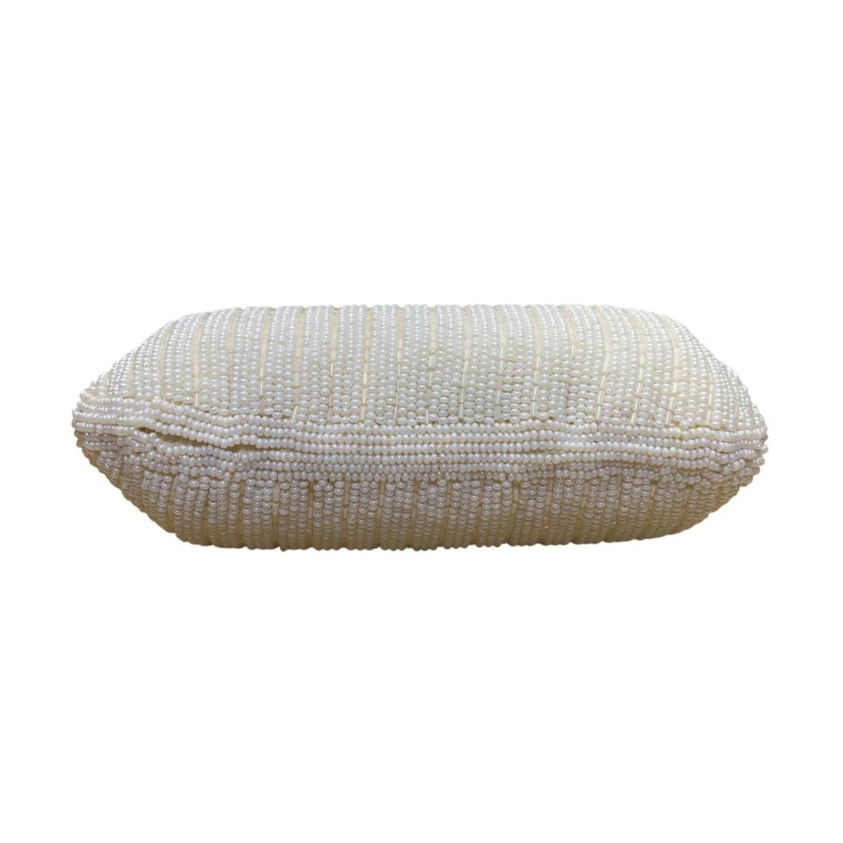 Vintage Women’s Ivory Hand-Beaded Elegant Shell Design Satin Lining Clutch Purse