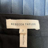 Rebecca Taylor Womens Blue Polyester Pleated Skirt  Sz 2