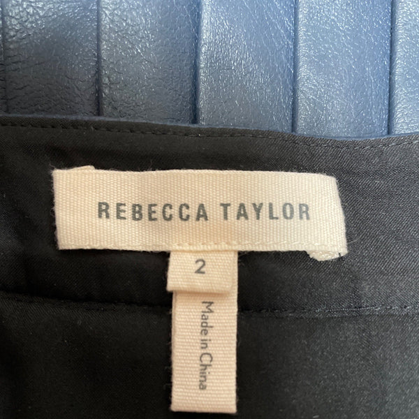 Rebecca Taylor Womens Blue Polyester Pleated Skirt  Sz 2