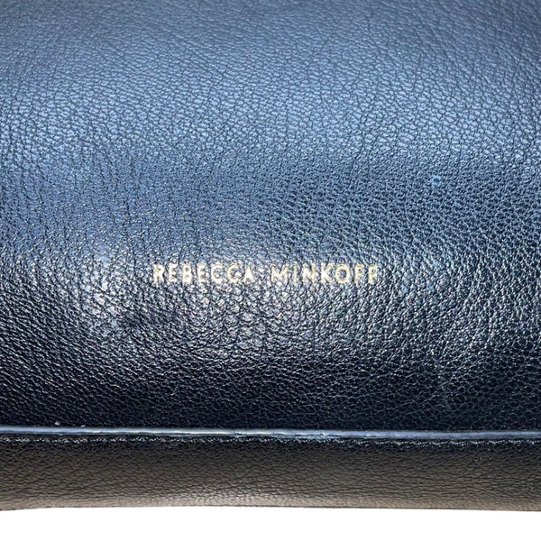 Rebecca Minkoff Women’s Black Leather With Gold Accents Crossbody Purse Bag