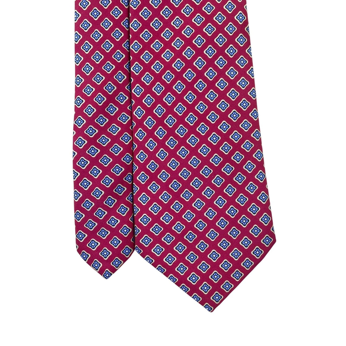 Silk Mens Red Blue Geometric Pattern Tie Made In Ireland Classy Businesswear