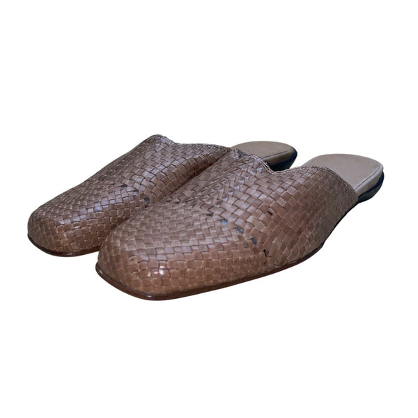 Sesto Meucci Women's Brown Woven Leather Mule Slip-On Shoes Size 10C
