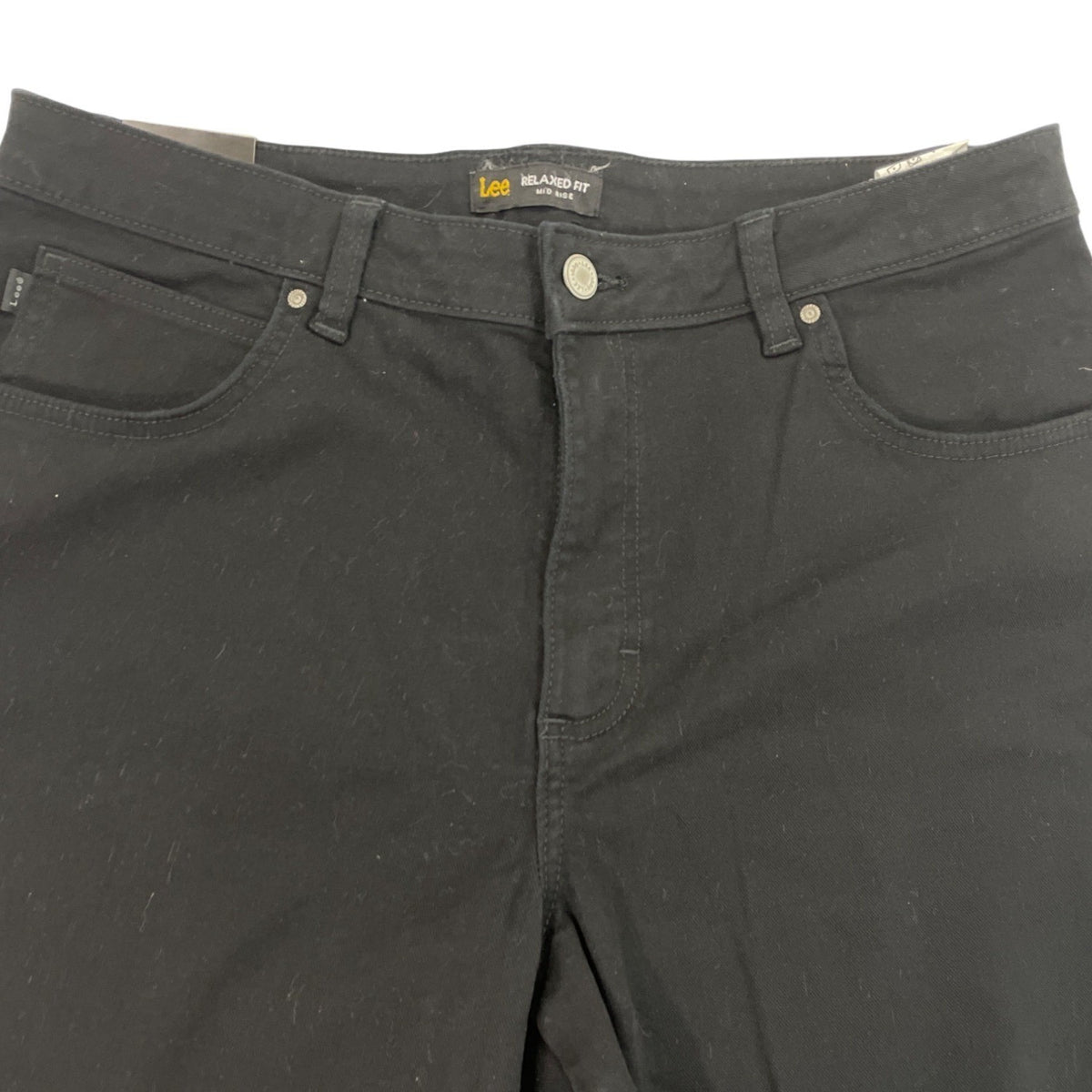 Lee Womens Relaxed Fit Mid-Rise Black Capri Jeans Size 14 - New