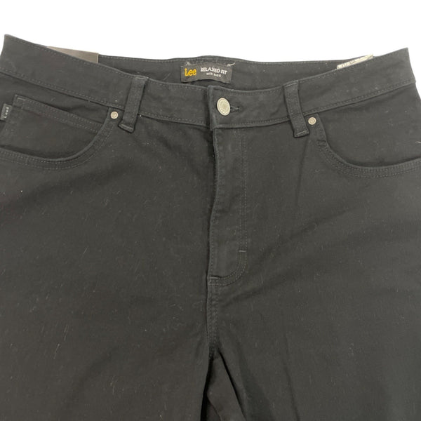 Lee Womens Relaxed Fit Mid-Rise Black Capri Jeans Size 14 - New