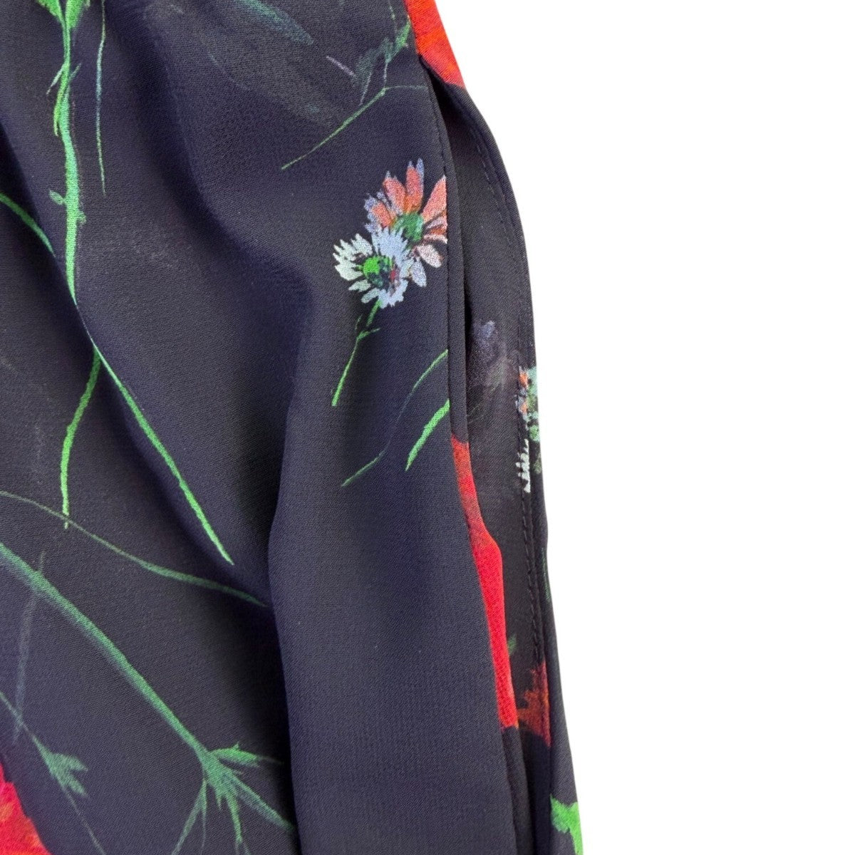 Express Womens Black Polyester Floral Long Sleeve Romper Machine Washable Size L