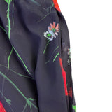 Express Womens Black Polyester Floral Long Sleeve Romper Machine Washable Size L
