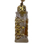 Gold Tone Womens Necklace & Glass Bottle Pendant Floral Detailing Charm Stylish
