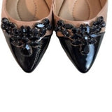 Scamboo Women's Tan Brown Black Rhinestone Flat Shoes Sz 35 - EUC