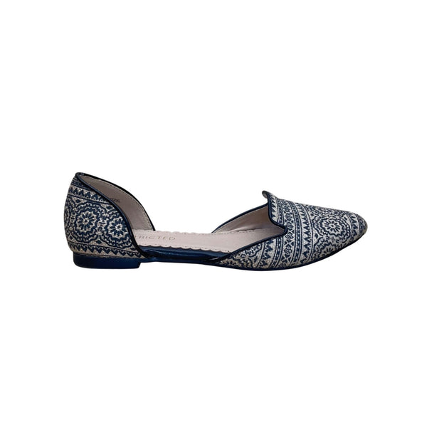 Restricted Women’s Natural & Black Tribal Print Slip-On D’Orsay Flats Size 6.5