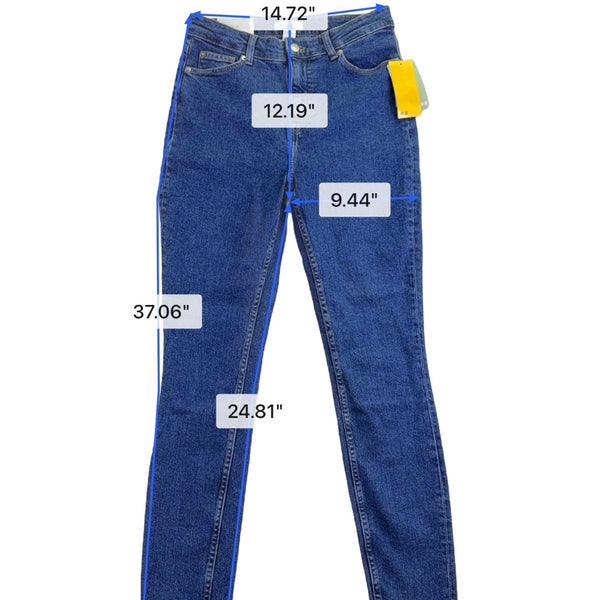 H&M Womens Cotton Stretch High-Waist Skinny Jeans Full-Length Size 10 / EUR 42