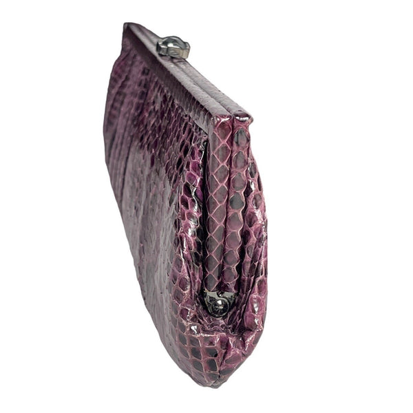Kotur Women's Purple Snakeskin Evening Clutch Sz S