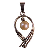 Sterling Silver Womens Natural Pearl Pendant Unique Elegant Design