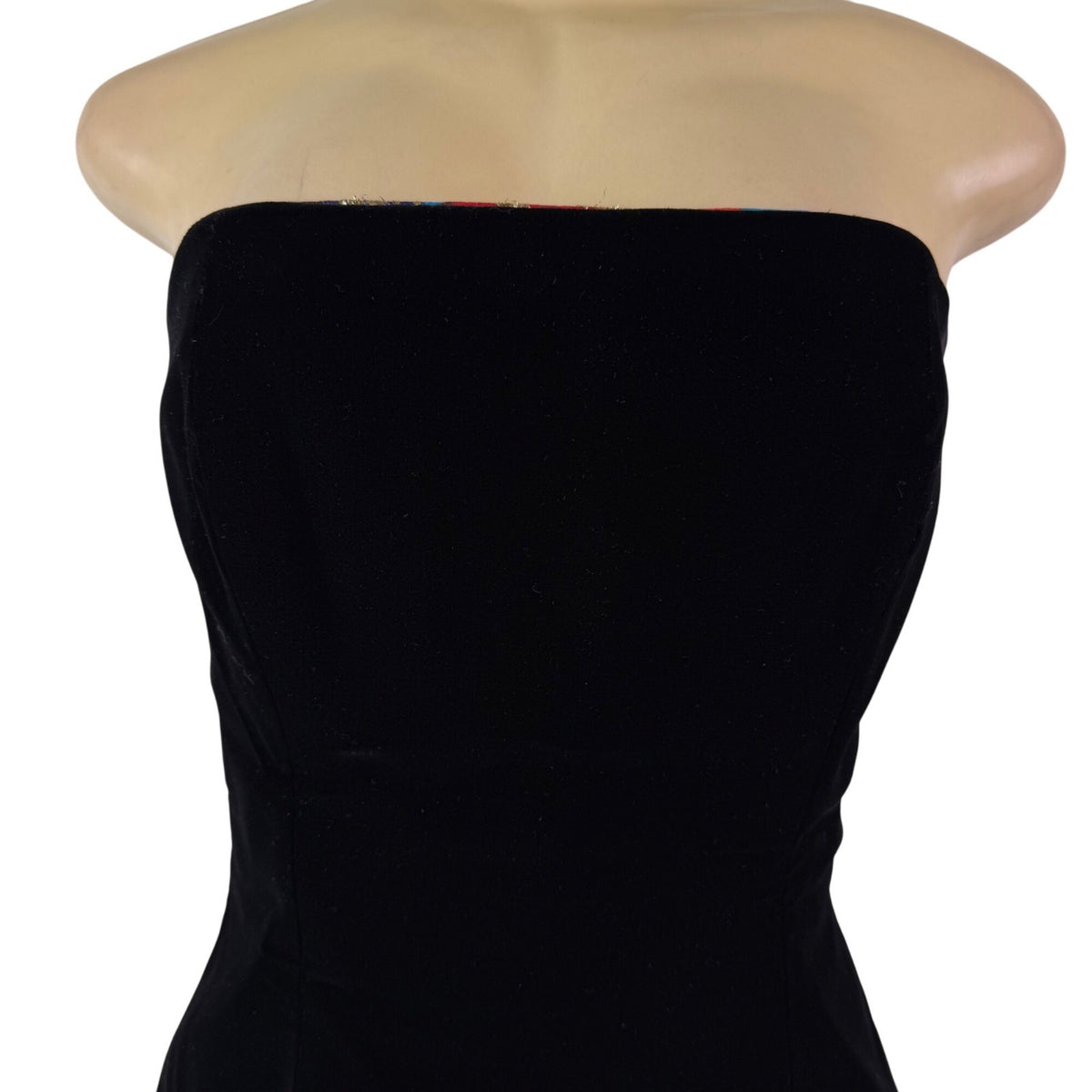Morton Myles Womens Black Velvet Strapless Floral Metallic Mini Dress Size 8